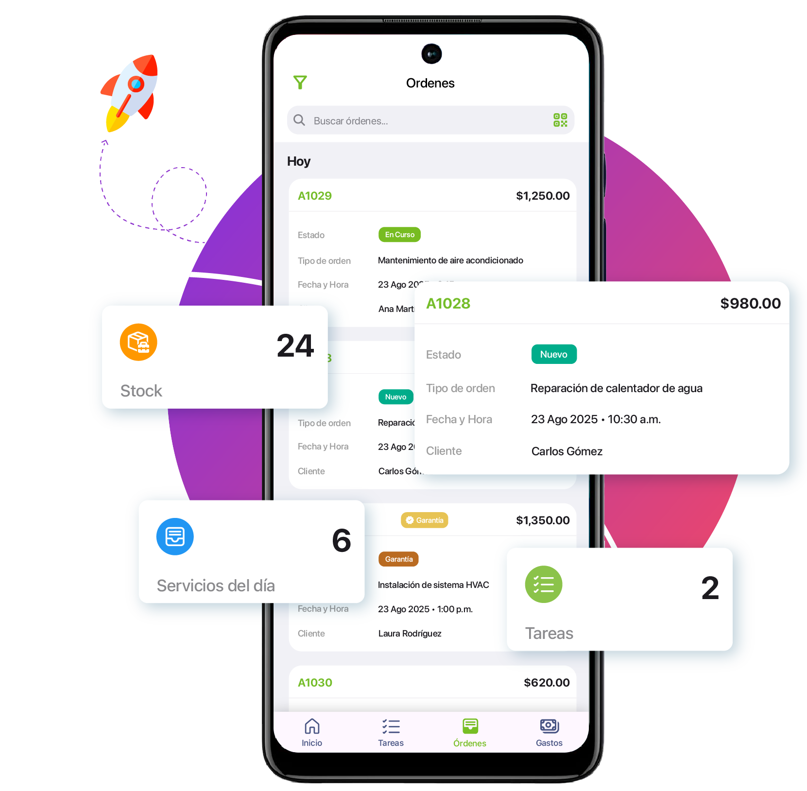 NOA – Características – App para Técnicos